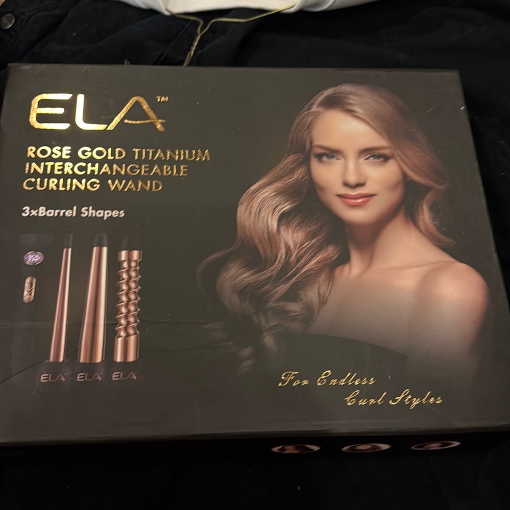 ELA rose gold interchangeable curling wand